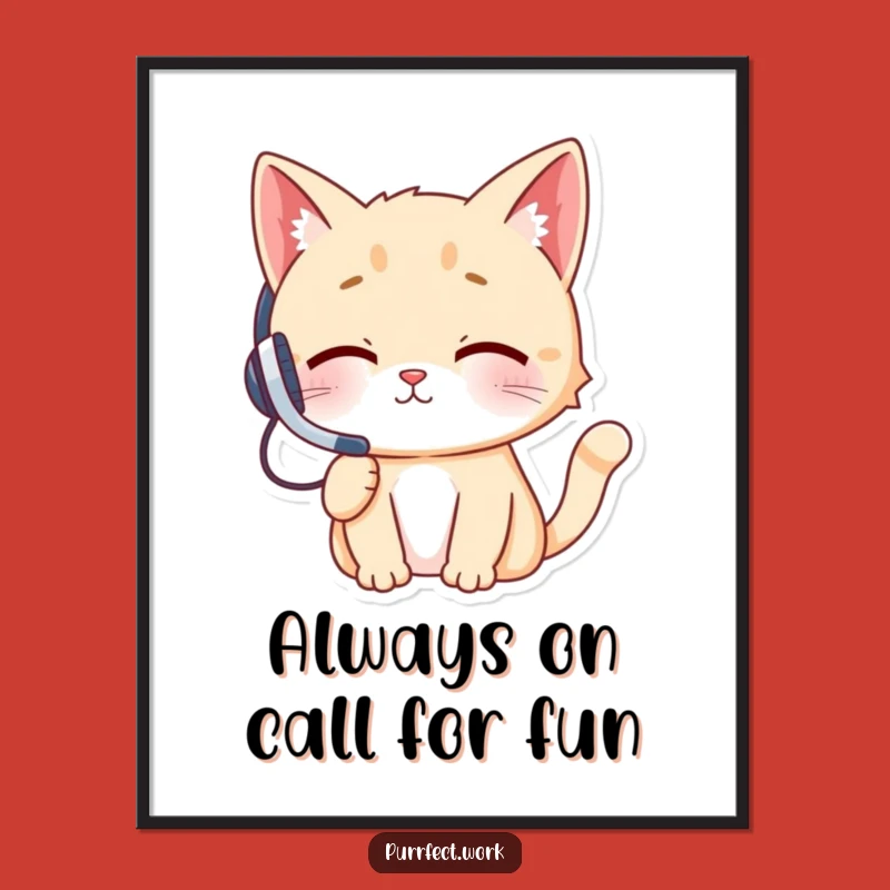 Free Printable Wall Art: Cheeky Cat Desk Decor, Funny Downloadable Art Print