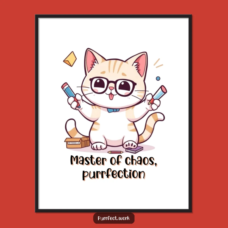 Free Printable Wall Art: Funny Cat Juggling, Downloadable Art for a Playful Space