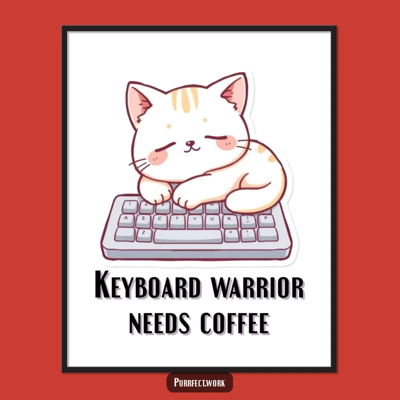 Free Printable Wall Art: Sleeping Keyboard Cat - Cozy Downloadable Decor