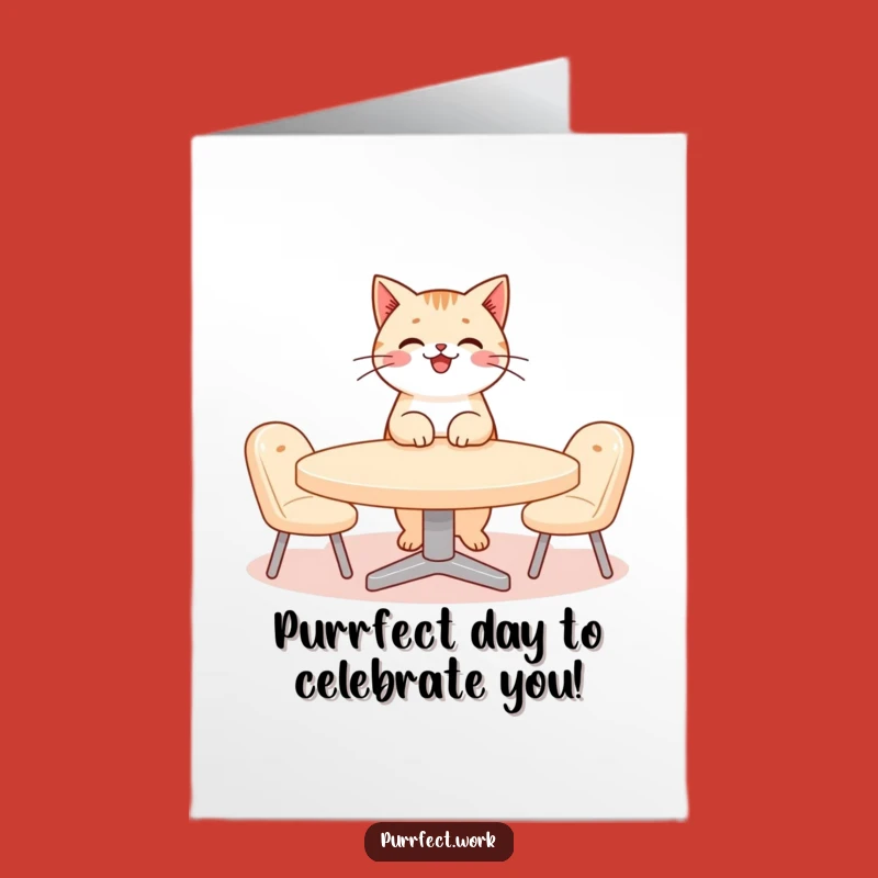Free Printable Birthday Card: Funny Cat Meeting Design - Hilarious Downloadable Gift