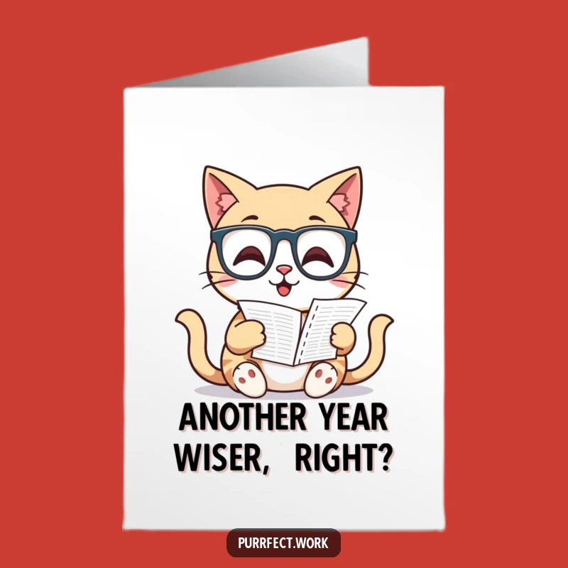 Free Printable Birthday Card Funny Cat Spreadsheet Nerd Downloadable Gift