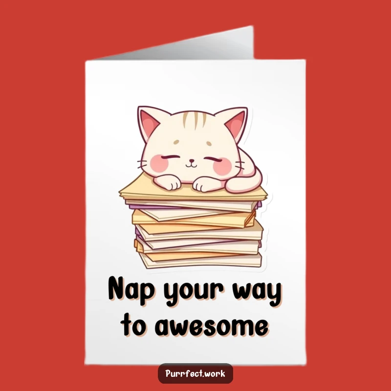 Free Printable Birthday Card Funny Sleeping Cat Papers Downloadable Gift
