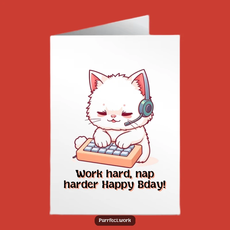 Free Printable Tech Cat Birthday Card Funny Downloadable Gift