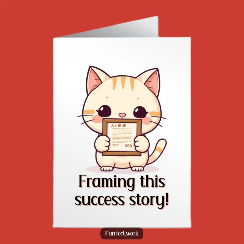 Free Printable Congrats Card: Proud Cat Achiever for a Humorous Downloadable Gift