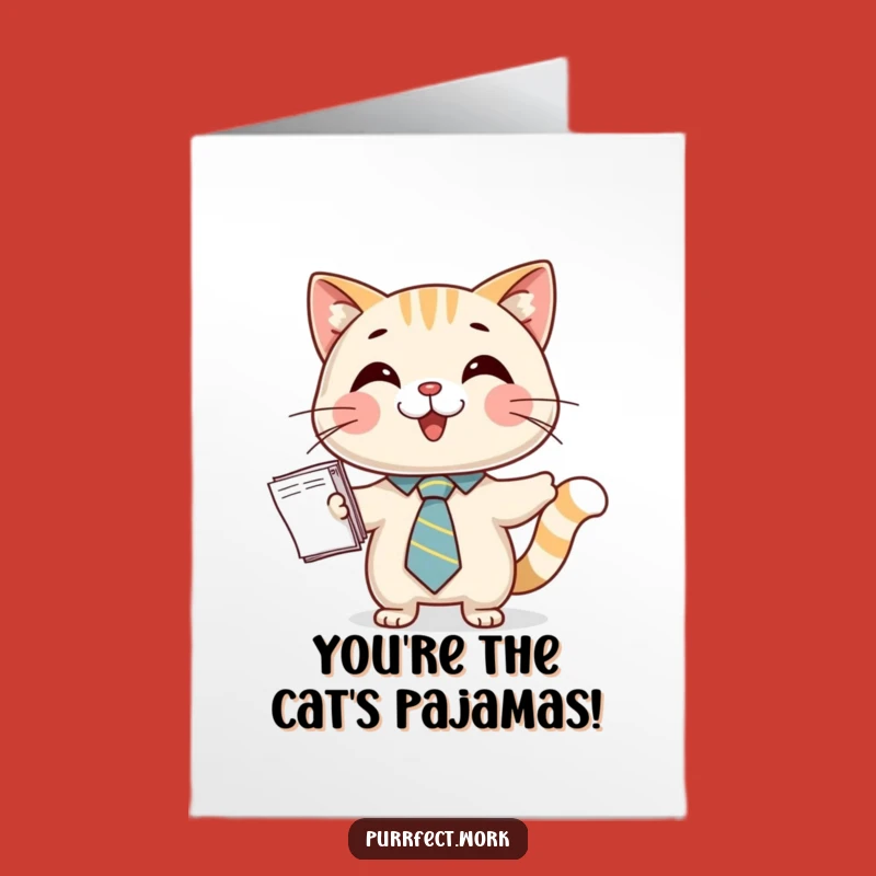 Free Printable Cat Congratulations Card: Polished Cat Presents Success - Downloadable Gift