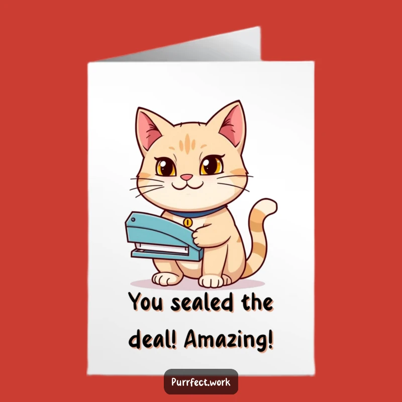Free Printable Congrats Card: Cat Conquers Task - Funny Downloadable Achievement!