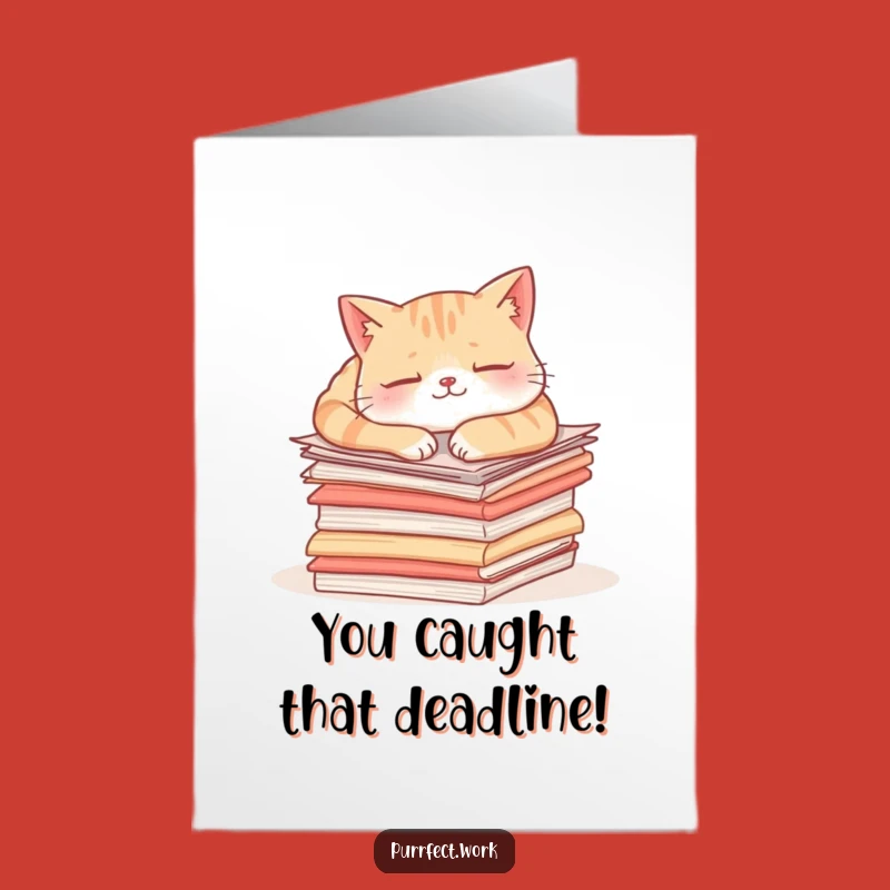 Free Printable Congrats Card: Funny Cat Napping, Effortless Downloadable Gift