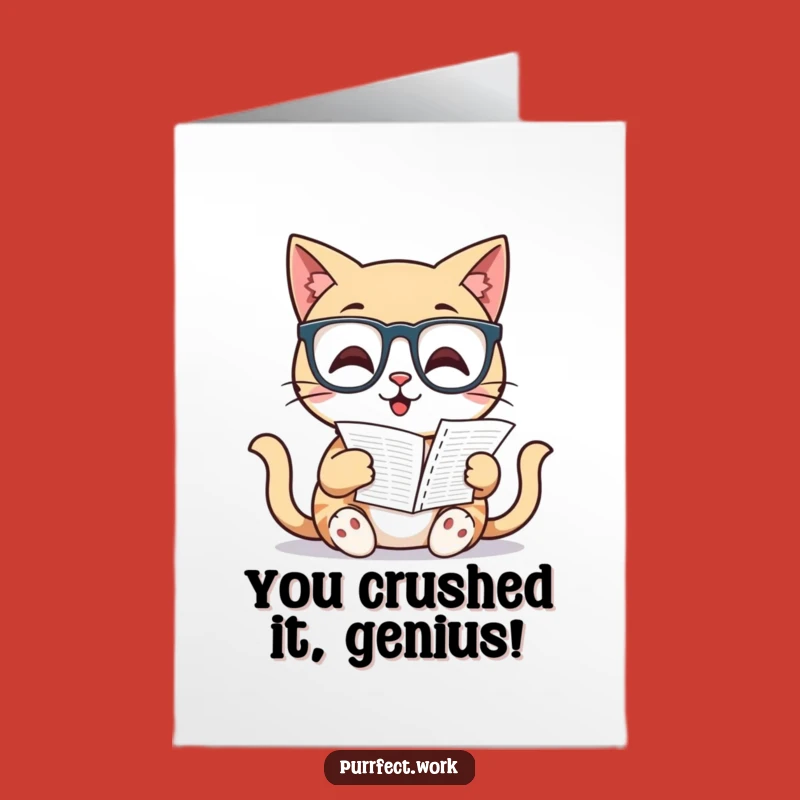 Free Printable Congrats Card Funny Cat Spreadsheet Whiz Downloadable