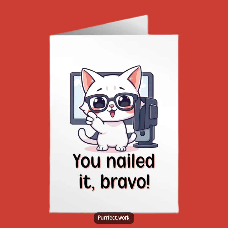 Free Printable Congratulations Card: Funny Cat Shares Insight, Downloadable Success