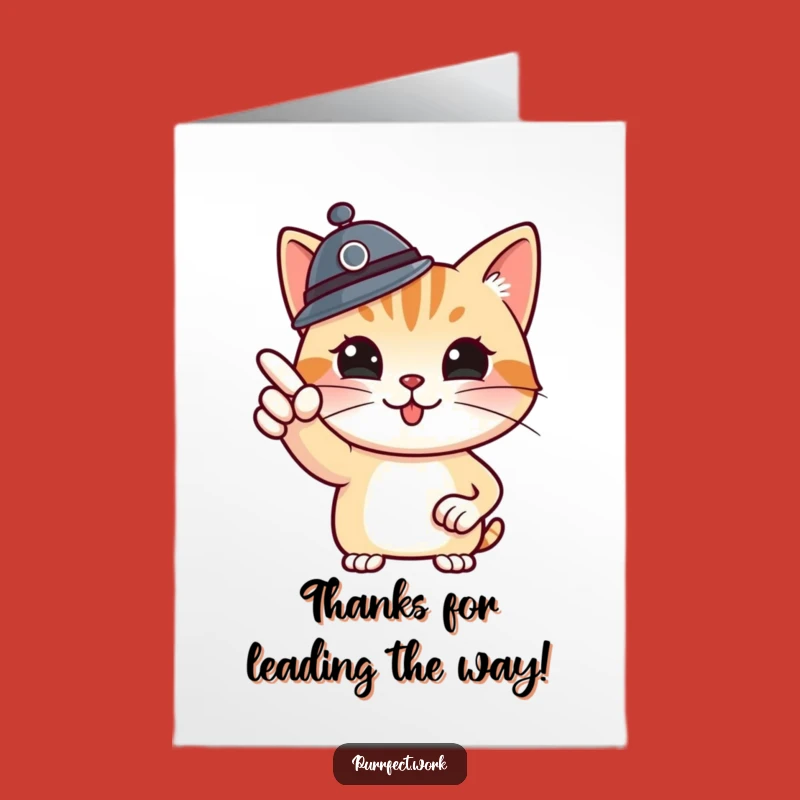 Free Printable Boss Cat Thank You Card - Professional Downloadable Gift