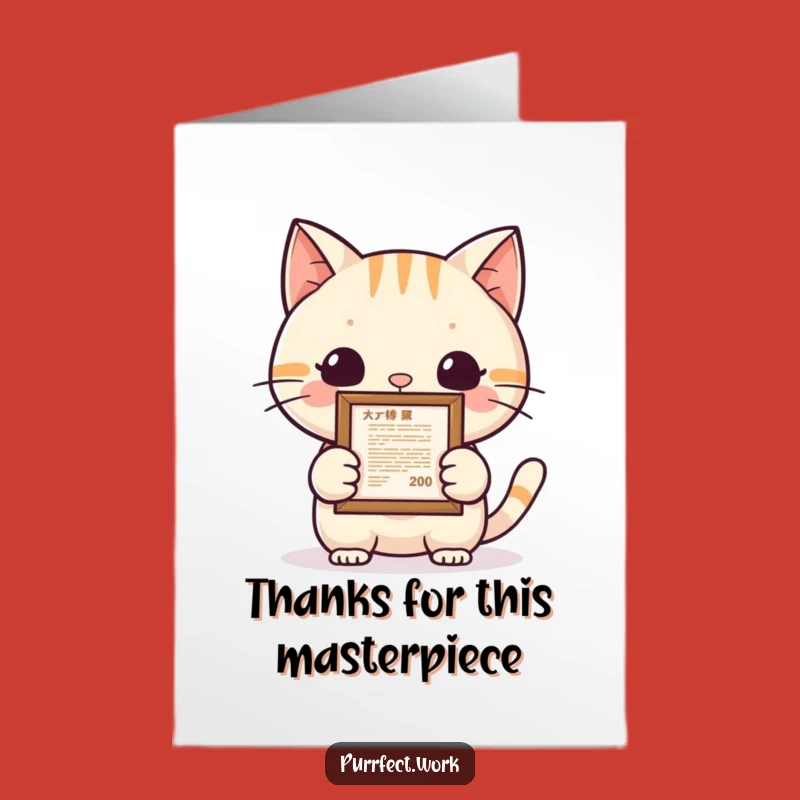Free Printable Thank You Card: Accomplished Cat with Diploma for a Funny Downloadable Gift