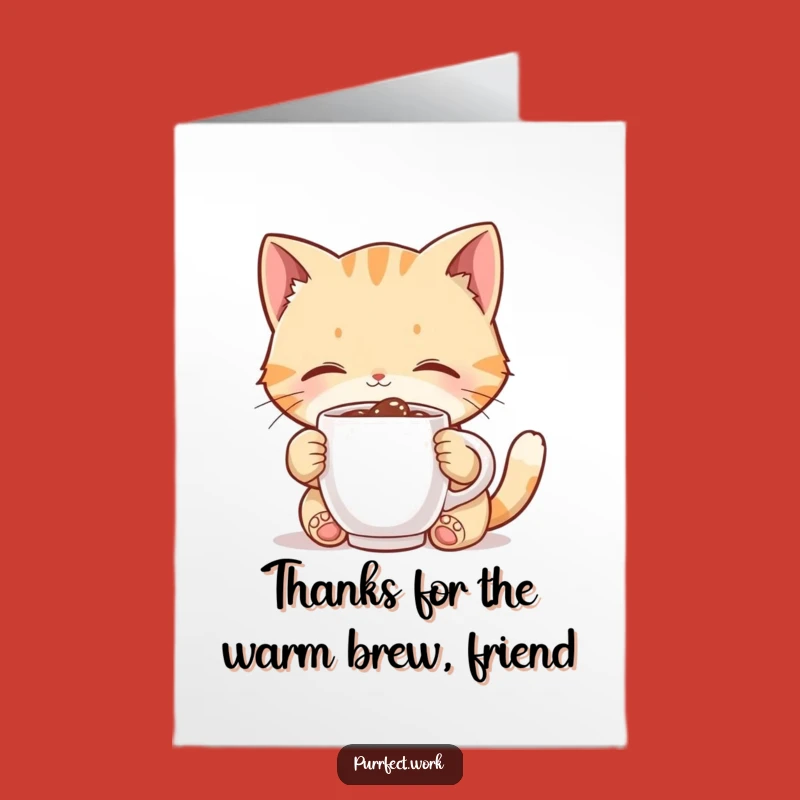 Free Printable Thank You Card: Coffee Cat, Heartfelt Downloadable Appreciation