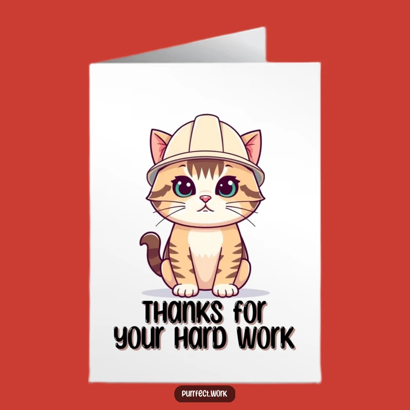 Free Printable Thank You Card: Determined Cat Shows Gratitude!