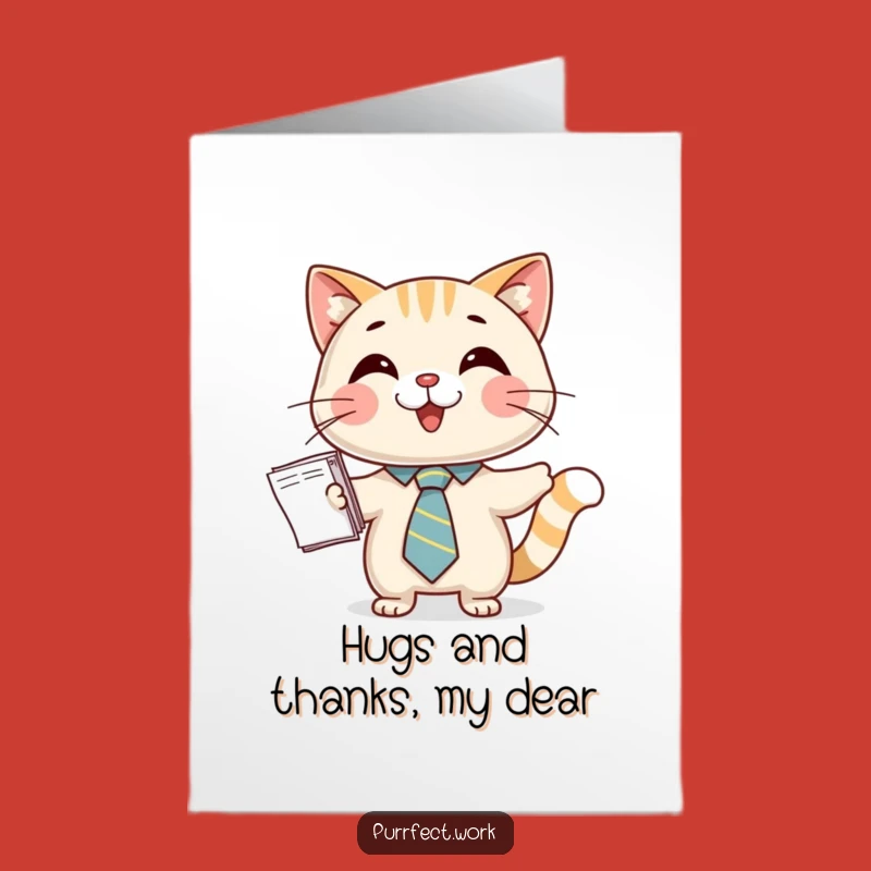 Free Printable Thank You Card: Formal Cat Expressing Gratitude - Downloadable Gift