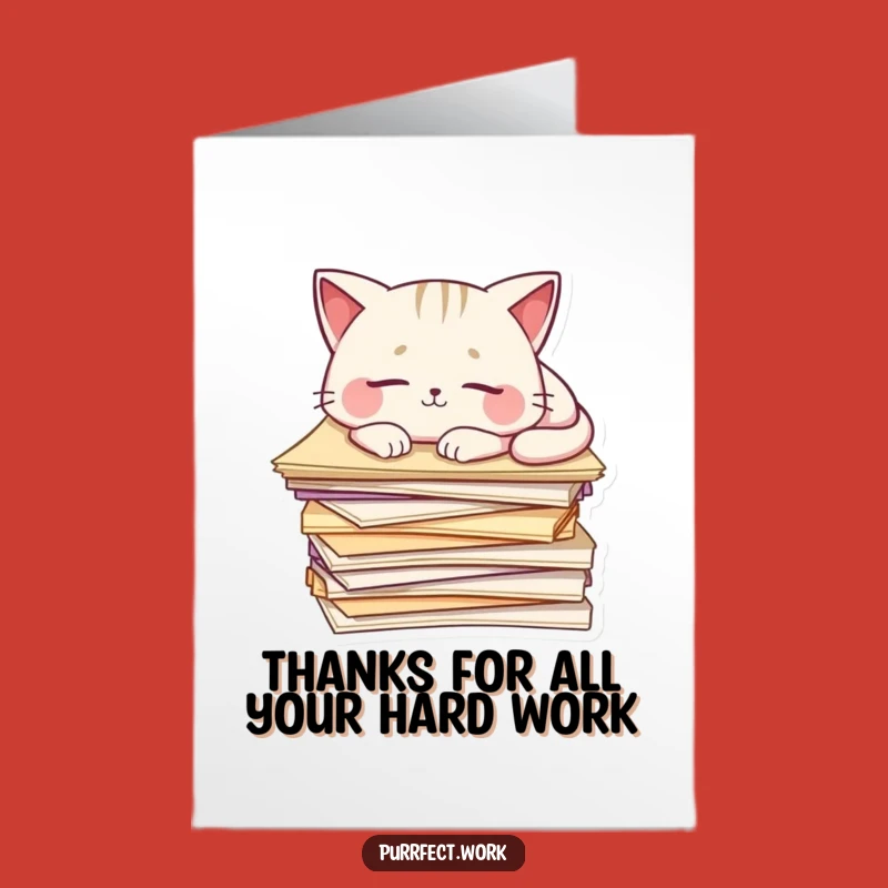 Free Printable Thank You Card Funny Cat Paper Rest Downloadable
