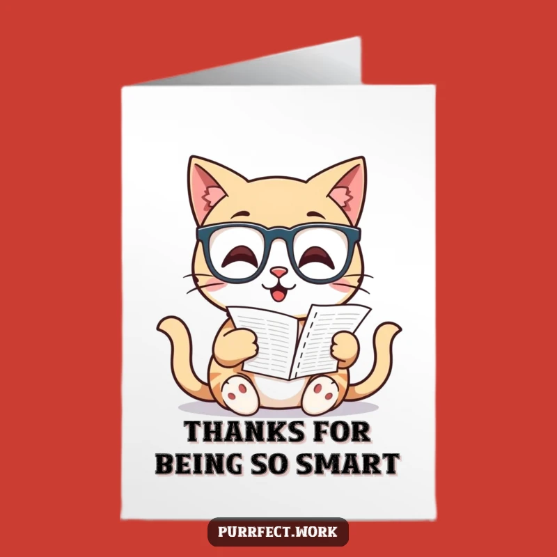 Free Printable Thank You Card Funny Cat Spreadsheet Expert Downloadable