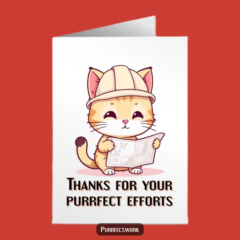 Free Printable Thank You Card: Handy Cat Thanks for Plans - Downloadable Gift