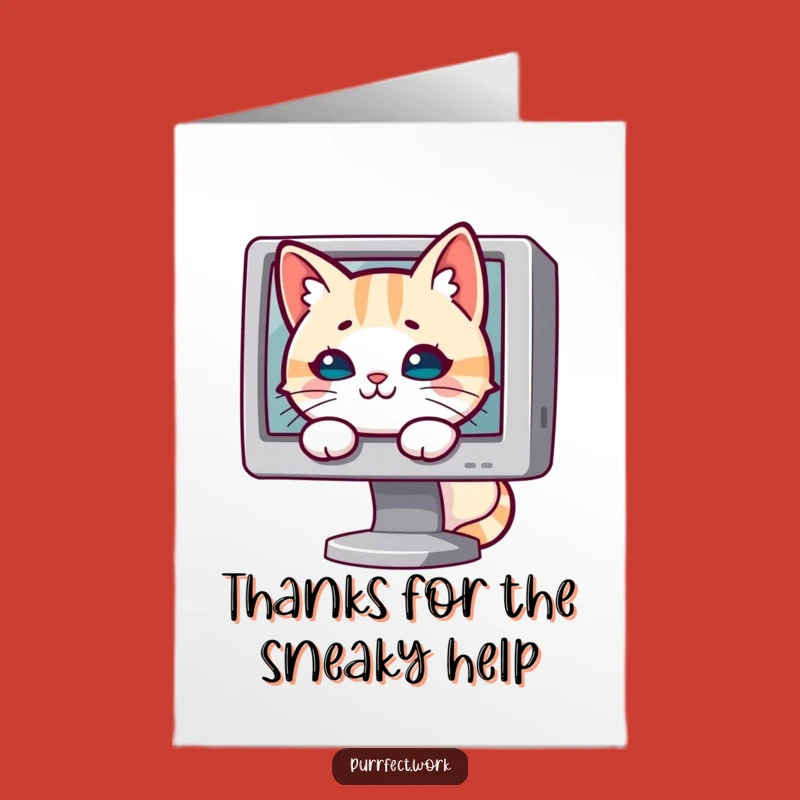 Free Printable Thank You Card: Mischievous Cat's Hidden Thanks!