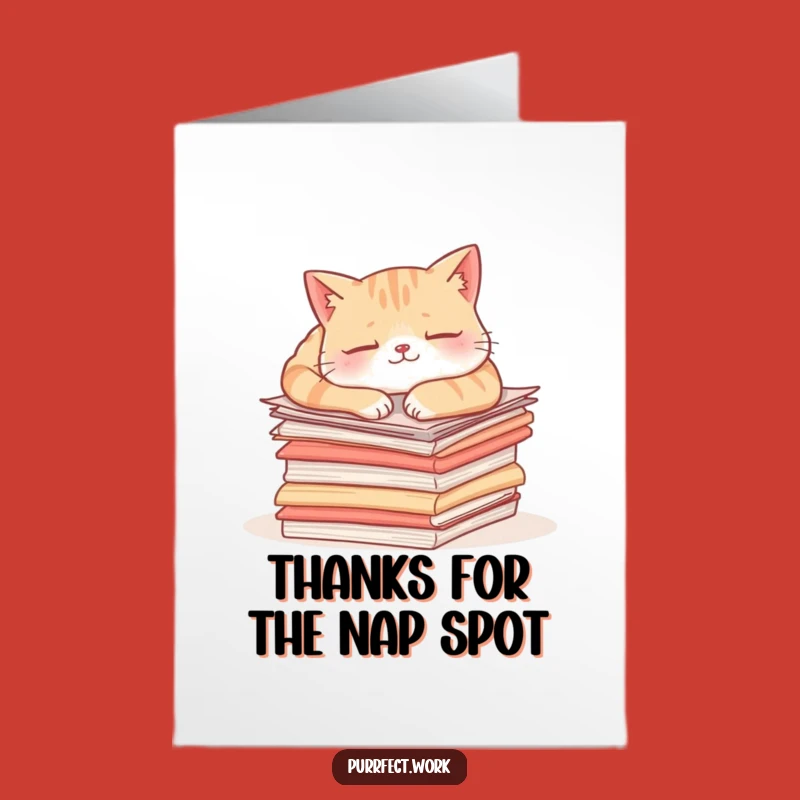 Free Printable Thank You Card: Funny Cat Napping, Instant Downloadable Gift