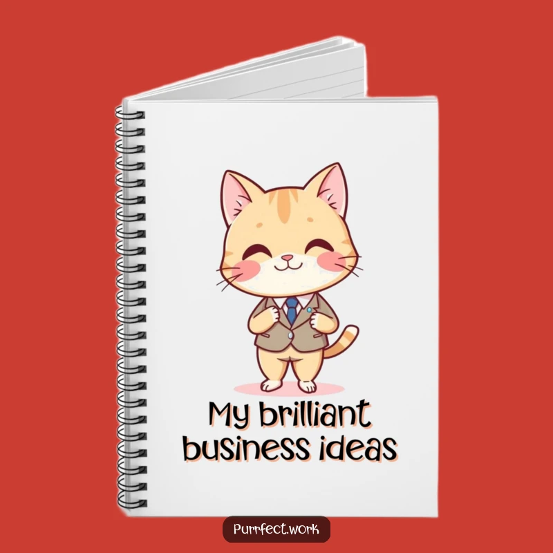Funny Cat Boss Notebook: Dapper Feline in Suit, Jot Down Strategies with Humor