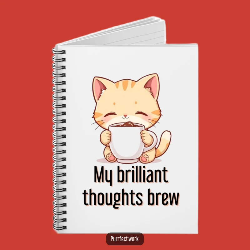 Funny Cat Coffee Notebook: Cute Feline Sipping Tiny Mug Journal, Hilarious Gift