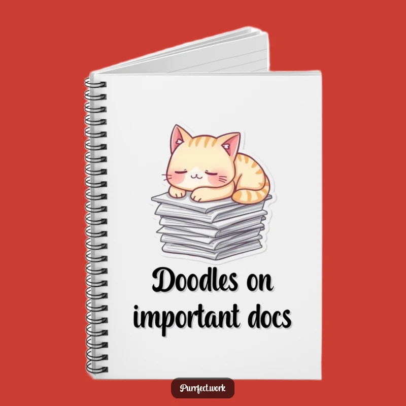 Funny Napping Cat Paper Notebook - Cozy Sleepy Pet Journal Gift