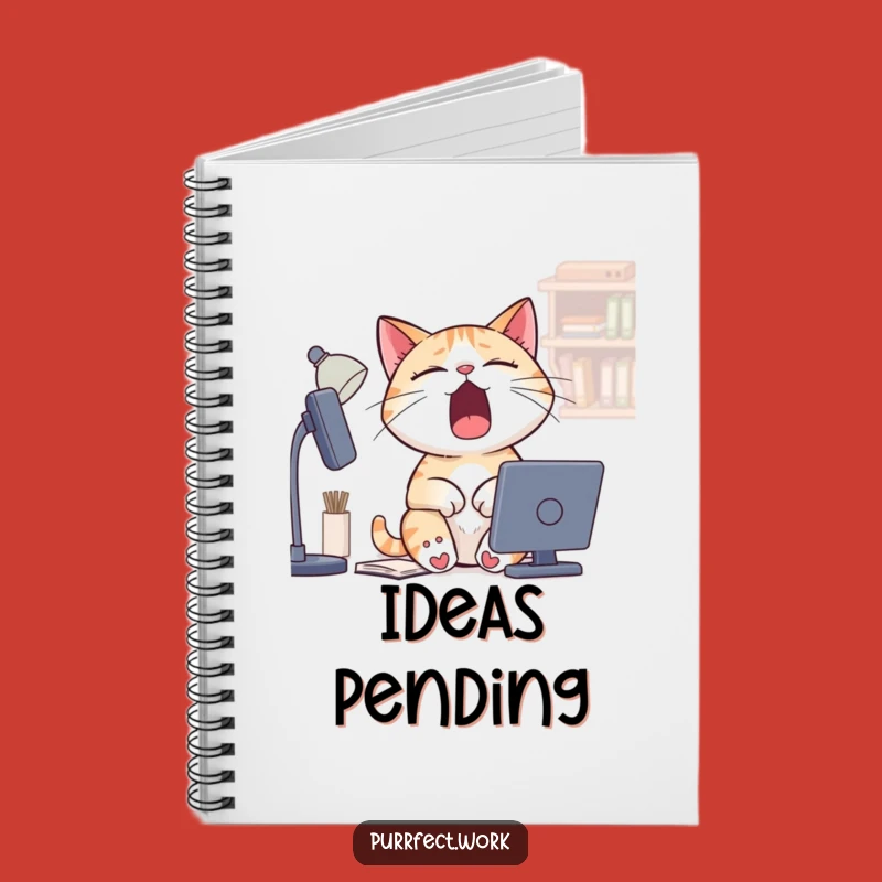Funny Sleepy Cat Notebook - Journal for Yawning Desk Kitty Ideas