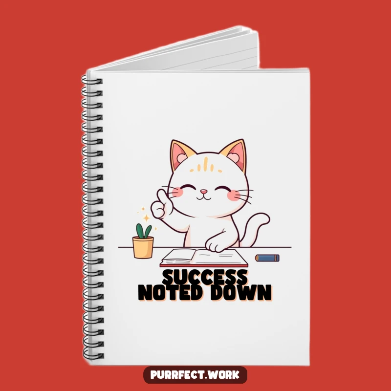 Funny Success Cat Notebook - Triumphant Feline Achievement Journal Gift