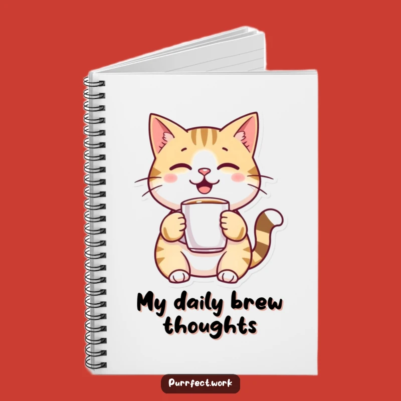 Funny Cat Coffee Notebook: Jot Down Thoughts with Cheerful Feline Friend