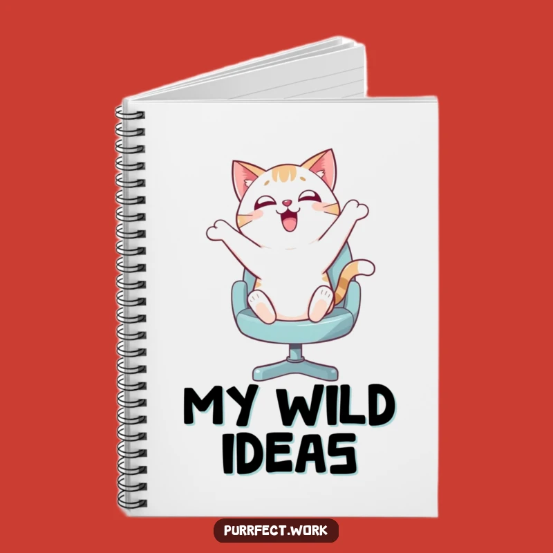 Funny Bouncing Cat Notebook - Enthusiastic Feline Journal Fun