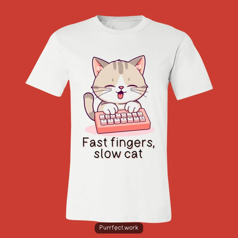 Funny Busy Cat Keyboard T-Shirt: Hilarious Tee for Typing Enthusiasts