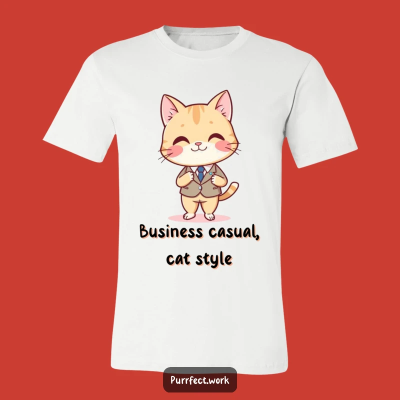 Funny Cat Boss T-Shirt: Dapper Feline in Suit, Desk Dominance, Hilarious Office Wear