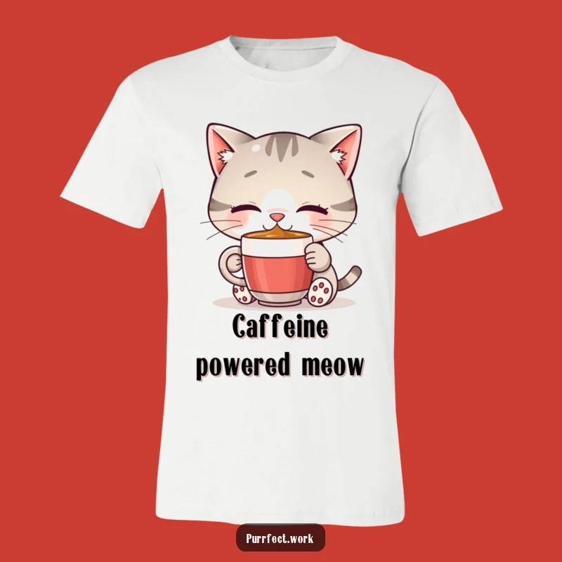 Funny Cat Coffee Lover T-Shirt: Wear Your Happy Habit - Hilarious Gift!