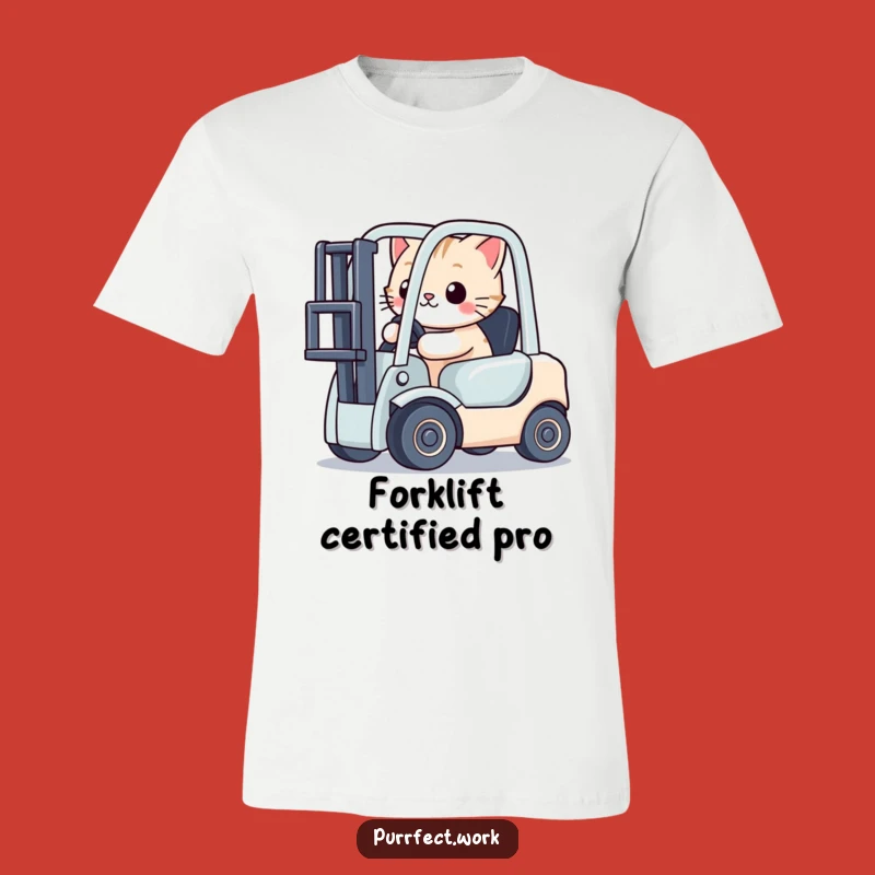 Funny Cat Forklift T-Shirt: Hilarious Toy Truck Tee for Cat Enthusiasts