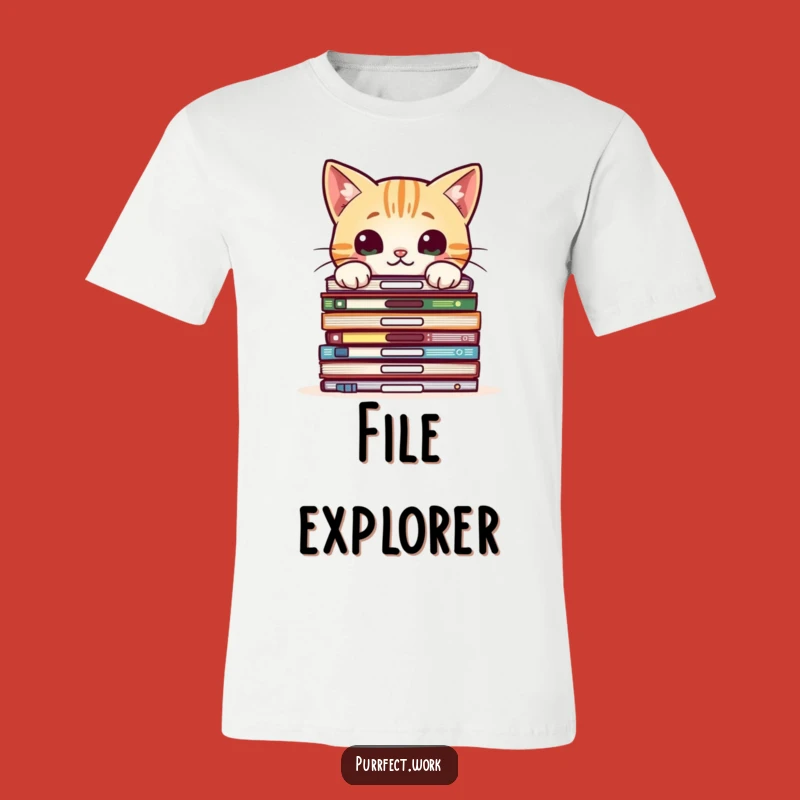 Funny Cat Peeking Files T-Shirt: The Ultimate Office Intrigue Tee