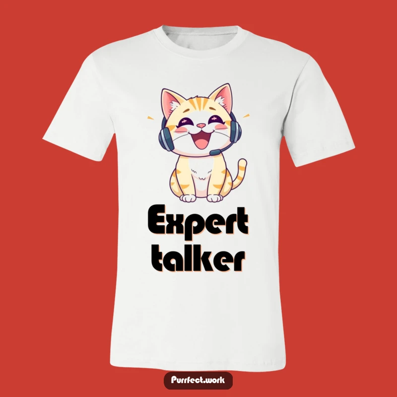 Funny Cheerful Cat T-Shirt: Wear Your Enthusiasm with This Comfy Graphic Tee
