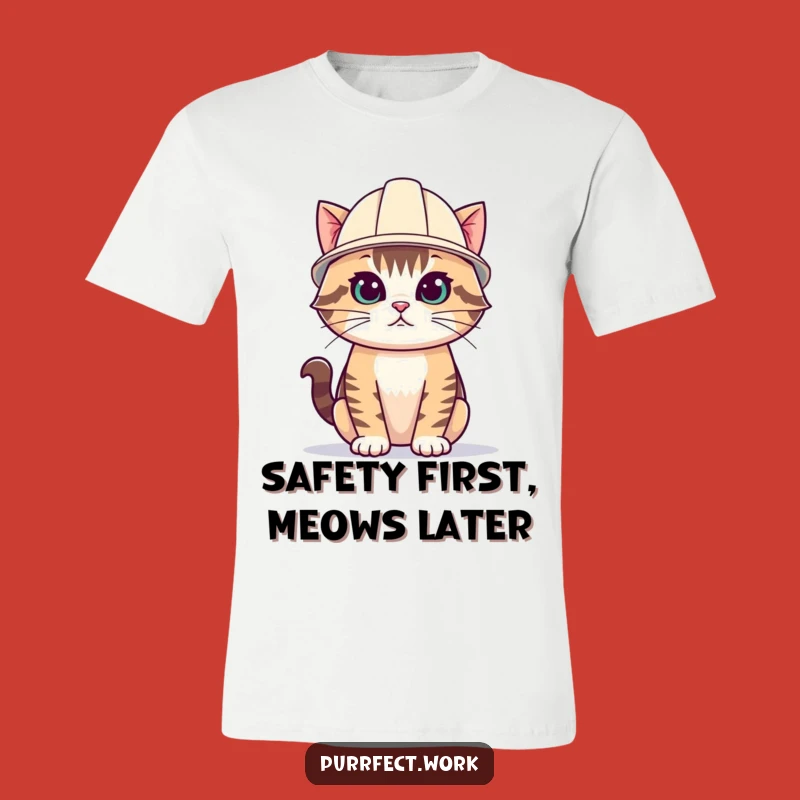 Funny Hard Hat Cat T-Shirt: A Hilarious Gift for the Industrious Kitty Lover