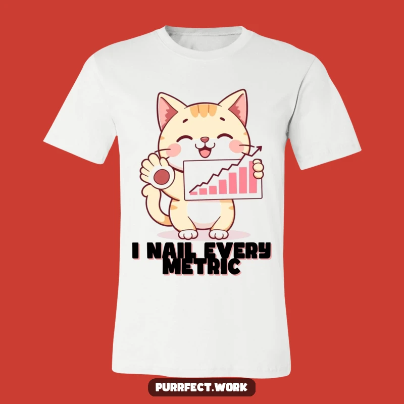 Funny Proud Cat T-Shirt: Happy Graph Presenter, Hilarious Gift for Top Performers