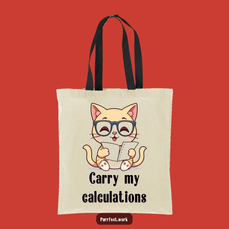 Funny Cat Organizer Tote Bag: Feline Reads Spreadsheet, Chic & Hilarious Gift for Busy Bees