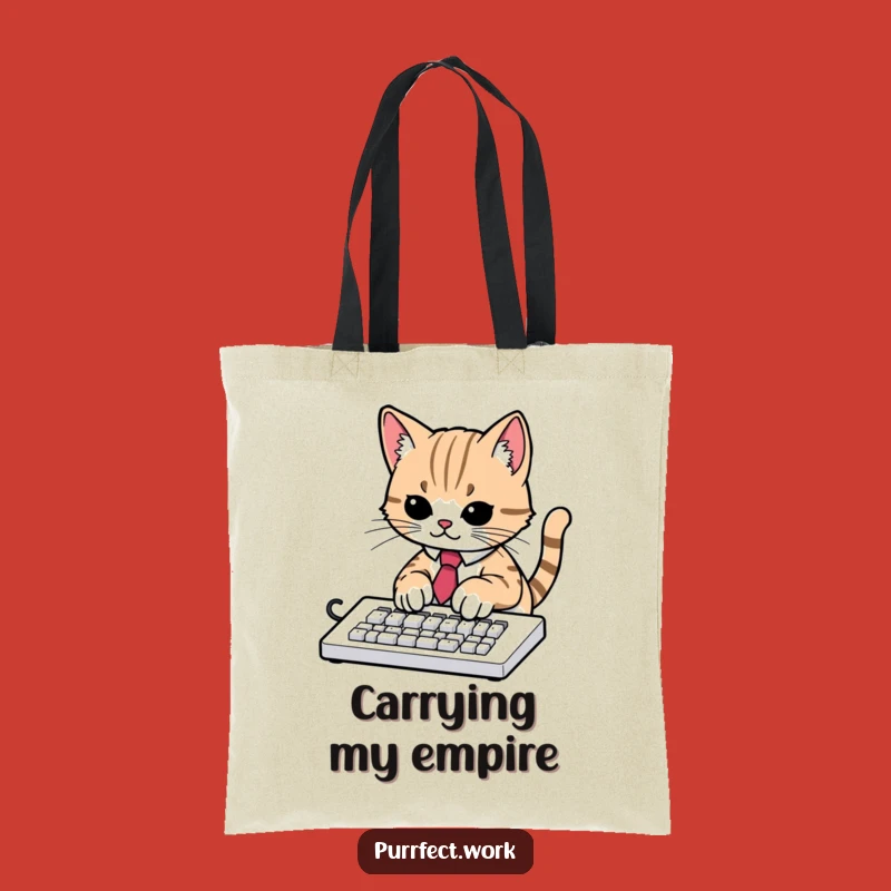 Funny Cat Typist Tote Bag: Carry Your Essentials with Hilarious Office Style