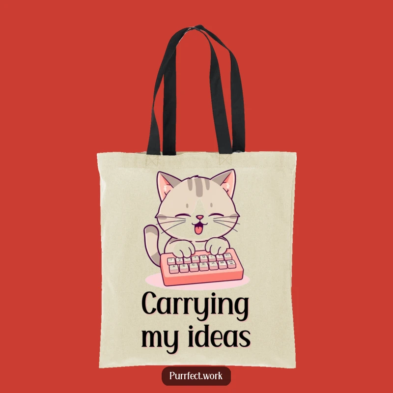 Funny Busy Cat Keyboard Tote Bag: Stylish and Hilarious for Productive People