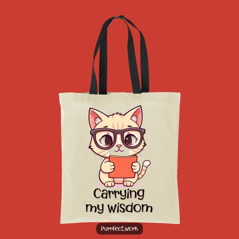 Funny Cat With Glasses Tote Bag: Hilarious & Practical Gift for Bookworms