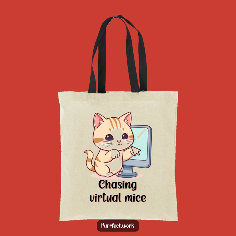 Funny Cat Paws Cursor Tote Bag: Carry Your Tech & Treats with Humor