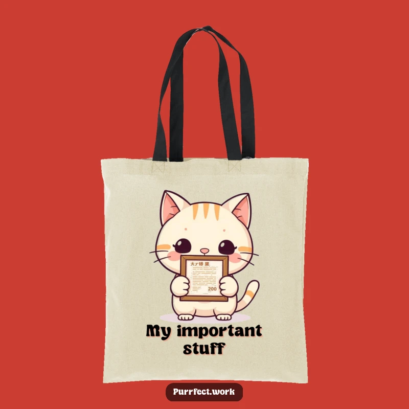 Funny Cat Achievement Tote Bag: Carry Your Success - A Hilarious Gift!