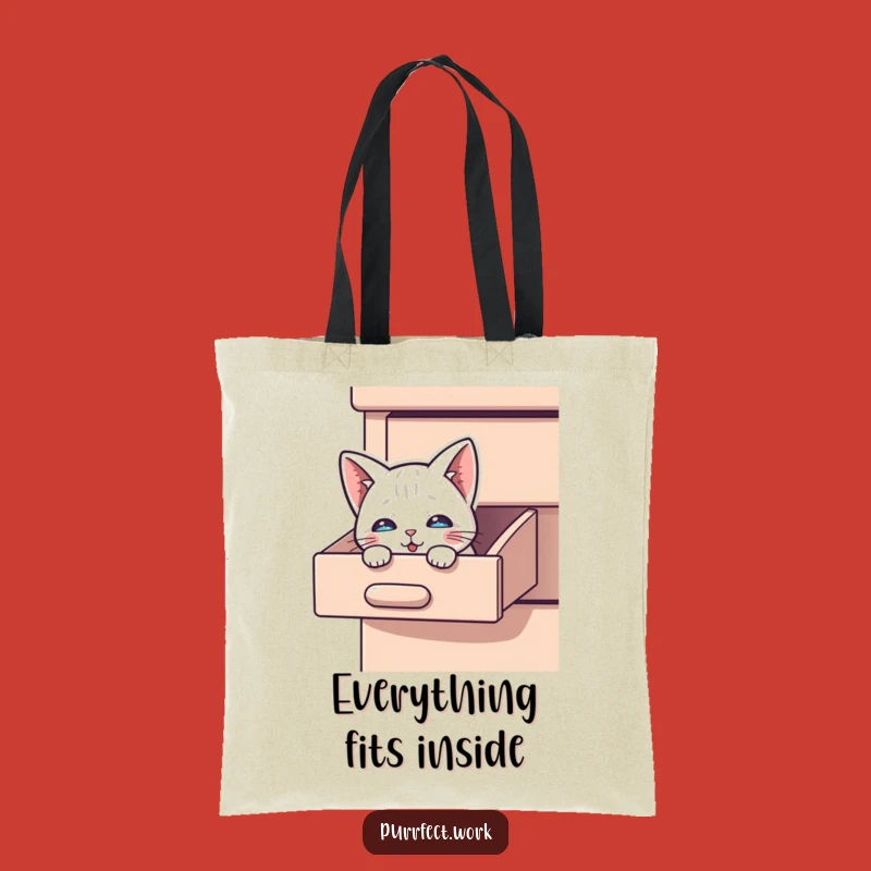 Funny Peek-a-Boo Cat Tote Bag: Curious Feline Accessory, Perfect Funny Gift!